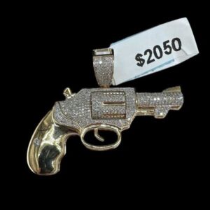 10k Gold Spinning Revolver Diamond Pendant