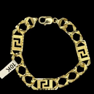 10k Gold Greek Key x Diamond Cut Bracelet 3