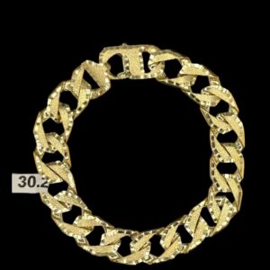 10k Gold Double Sided Rounded Diamond Cut Bracelet