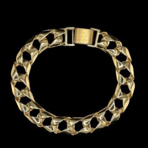 10k Gold High Polish Square Link Bracelet