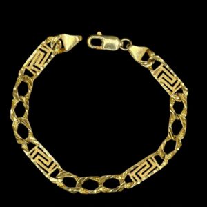 10k Gold Greek Key x Diamond Cut Bracelet #2