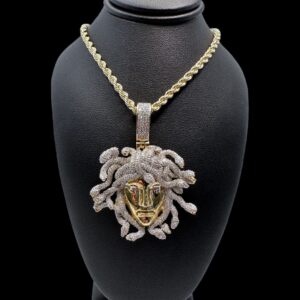 10k gold diamond Medusa pendant