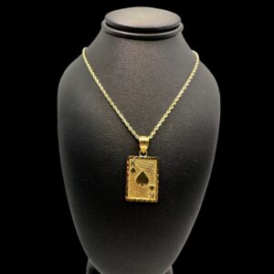 10k gold King of spades pendant