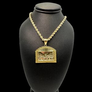 10k gold medium last supper pendant