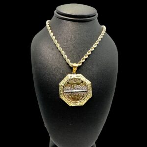 10k gold nugget last supper pendant