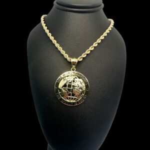 10k gold medium “world is yours” pendant