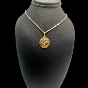 10k Gold Round Religious pendant