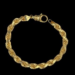 10k Gold 6.5mm Solid Rope Bracelet