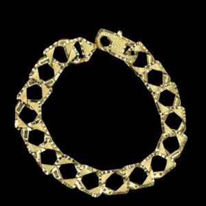 10k gold Square Diamond Cut Bracelet