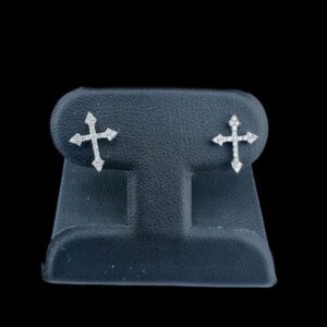 10k Gold Cross Diamond Earrings