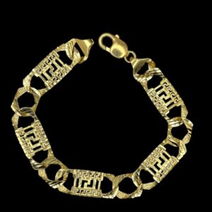 10k Gold Greek Key x Diamond Cut Bracelet
