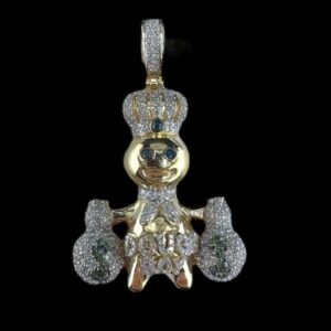 10k Gold Money Bag Doughboy Diamond Pendant