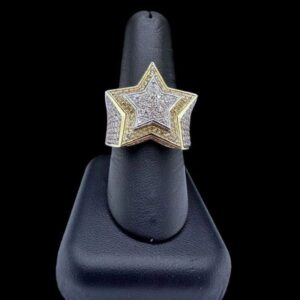 10k Gold 2 Tone Star Diamond Ring