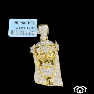 10k gold & diamond Jesus pendant