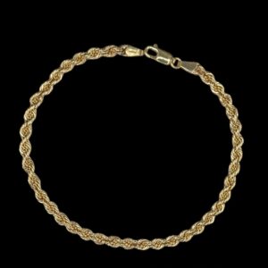 10k Gold 4mm Hollow Rope Bracelet