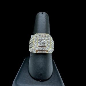 10k Gold Rounded Square 2.5 Carat Diamond Ring