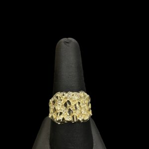 10k Gold Diamond Cut Rocky Nugget Ring