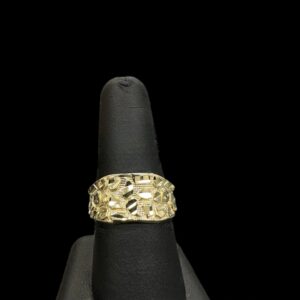 10k Gold Multi Diamond Cut Nugget Ring