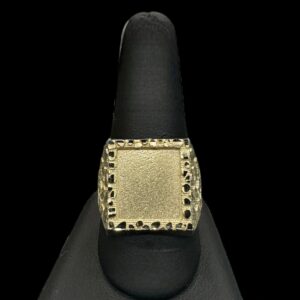 10k Gold Large Square Nugget Ring