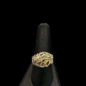 10k Gold Rocky Diamond Cut Ring