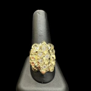 10k Gold Large CZ Nugget Ring