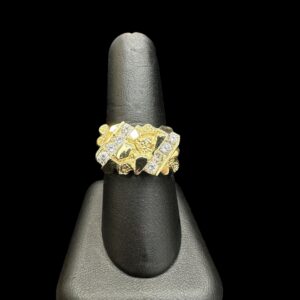 10k Gold Extra Chunky CZ Nugget Ring