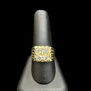 10k Gold Square CZ Nugget Ring