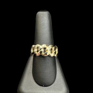 10k Gold Miami Cuban Eternity Band Ring