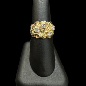 10k Gold CZ Nugget Ring