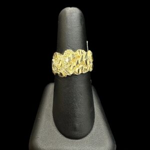 10k Gold Diamond Cut Cross Nugget Ring