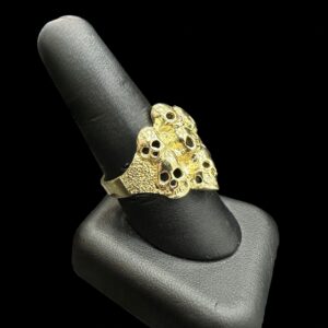 10k Gold Cluster Skull Ring