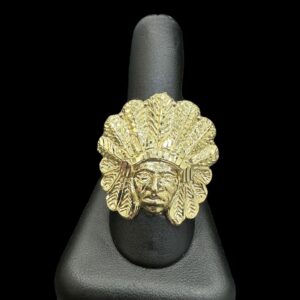 10k Gold Large Chief head Pendant