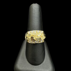 10k Gold CZ Nugget Ring