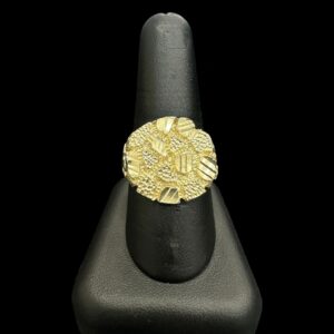 10k Gold Rounded Diamond Cut Nugget Ring