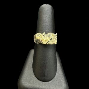 10k Gold Nugget Diamond Cut Ring