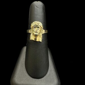 10k Gold Jesus Head Ring