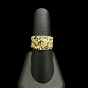 10k Gold Diamond Cut Nugget Ring