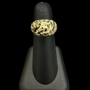 10k Gold Rounded Diamond Cut Ring