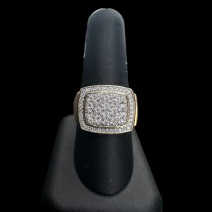 10k Gold Illusion Set Square Diamond Ring