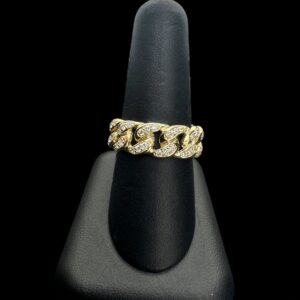 10k Gold Diamond Miami Cuban Band