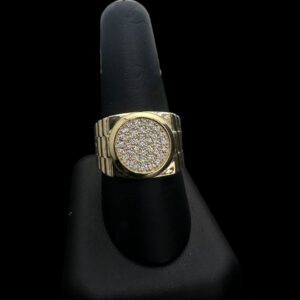 10k Gold Circle Diamond Watch Shaped Ring