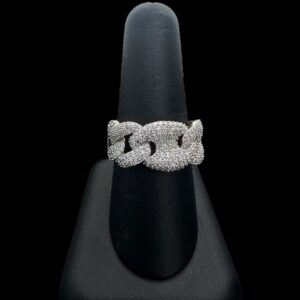 10k Gold Diamond Cuban Mariner Link Ring