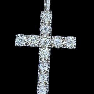 10k White Gold Diamond Cross