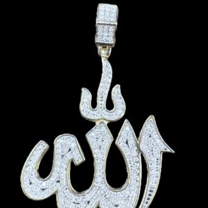 10k Gold Diamond Allah Pendant