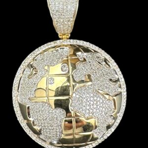 10k Gold Diamond Globe Pendant