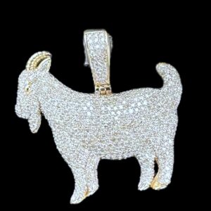 10k Gold Diamond Goat Pendant