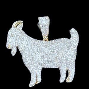 10k Gold Diamond Large Goat Pendant