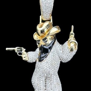 10k Gold Diamond Cowboy Pendant