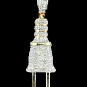 10k Gold Diamond Plug Pendant
