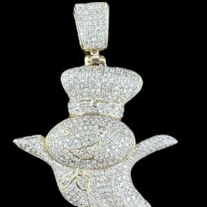 10k Gold Diamond Doughboy Pendant